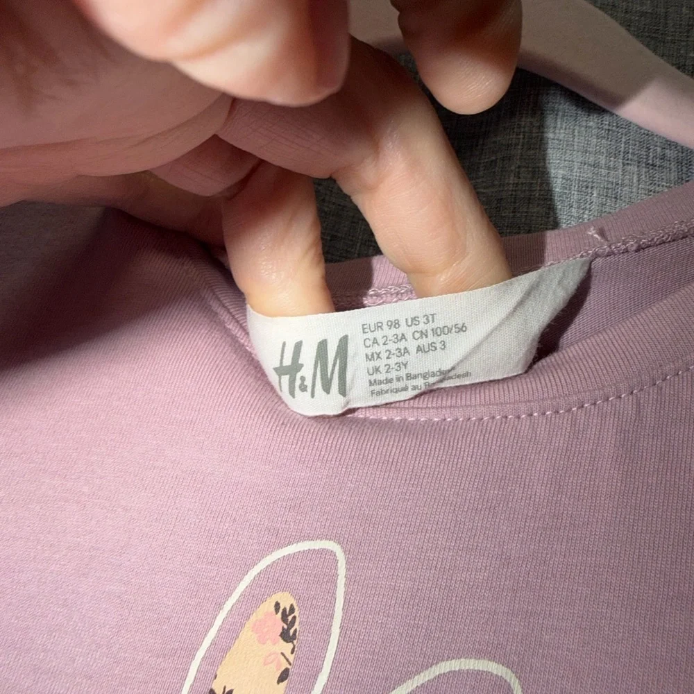 H&M Light Purple Bunny Kids Dress 3T